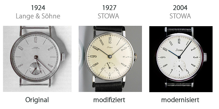 Lange & Söhne and STOWA built similar watches many decades before NOMOS was even founded.